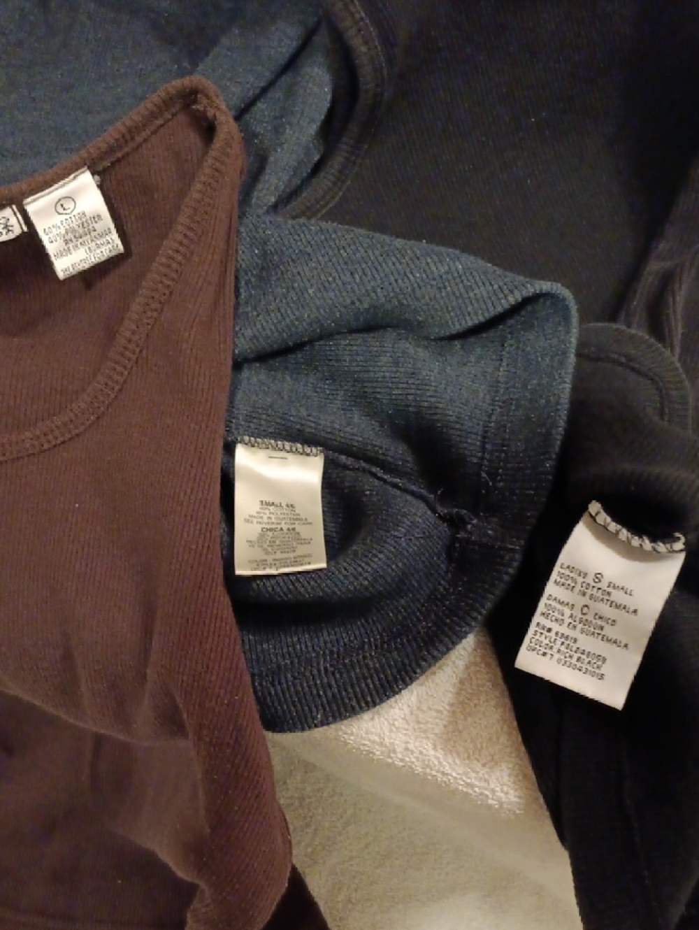 3-Pack Women's Ribbed Tank Tops — Denim Blue, Black & Brown - Picture 2 of 15